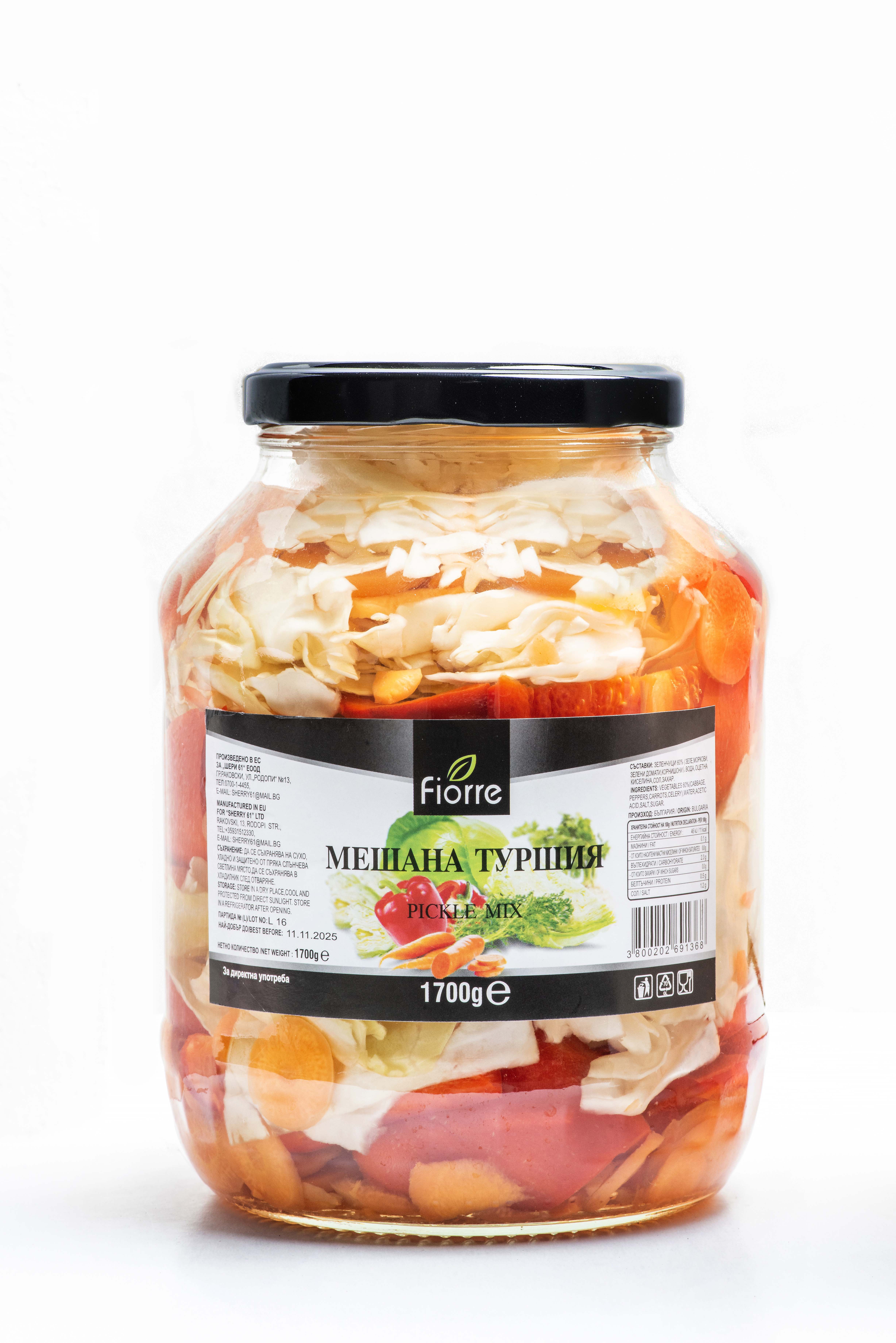 Мешана туршия "Fiorre" 1.700кг.